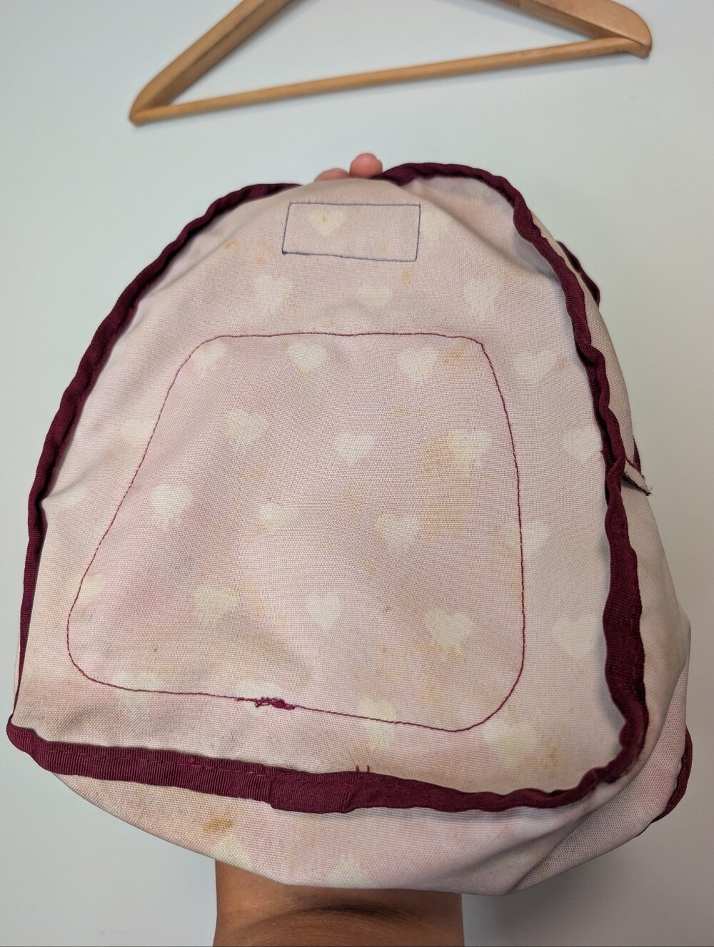 JanSport Kids' Burgundy Heart Print Mini Backpack Jansport Lifetime Warranty - Picture 6 of 10